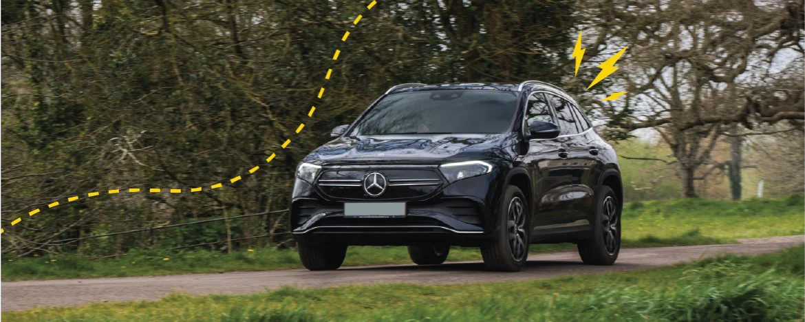 Mercedes-Benz EQA driving down road