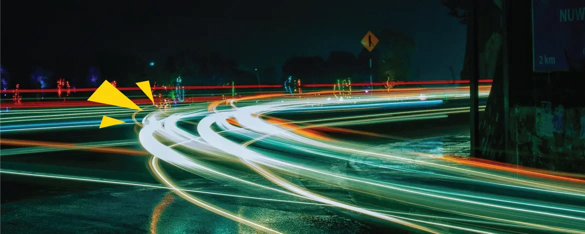 Blurred lights on racing track