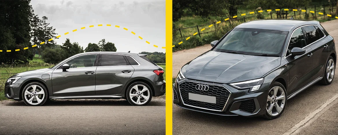 Audi A3 side and angled view