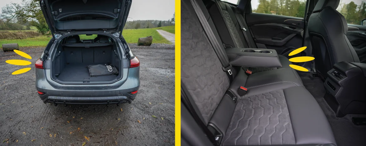 Audi A6 Avant e-tron boot and rear seats