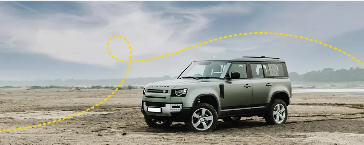 Land Rover Defender on sand