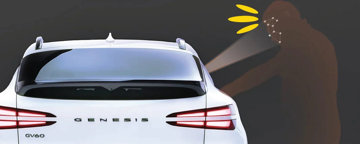 Genesis car recognising person's face
