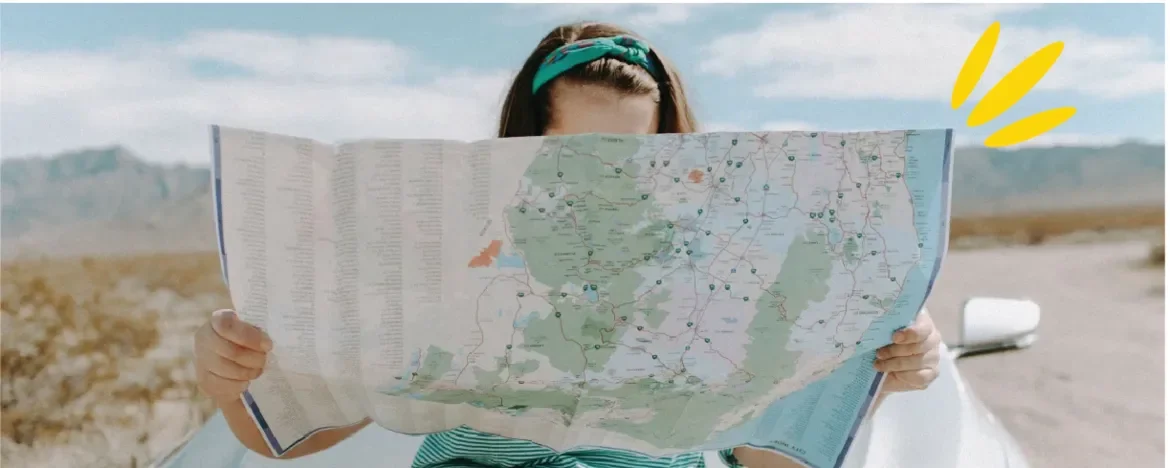 Person with map