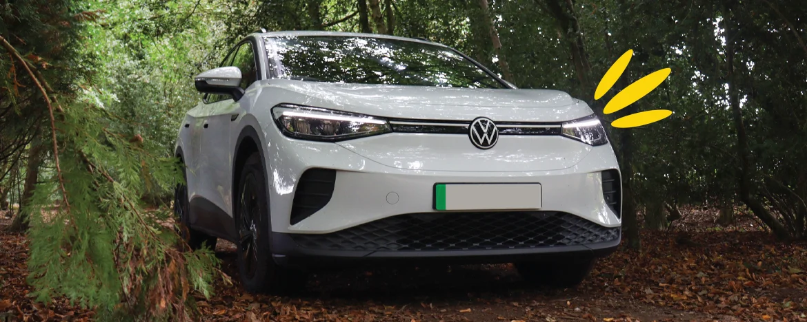 Volkswagen ID.4 parked in forest