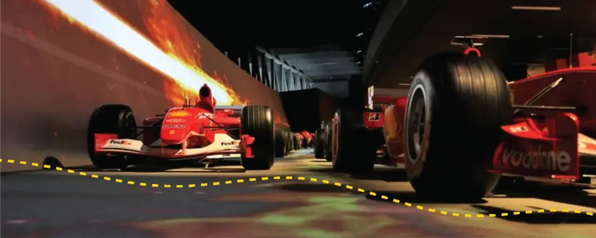 F1 cars racing
