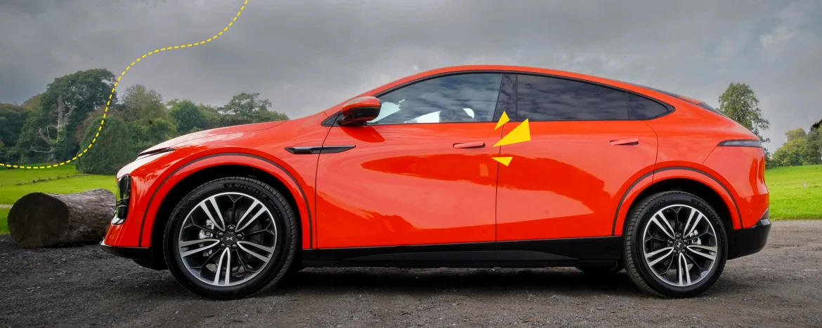XPENG G6 exterior with yellow accents