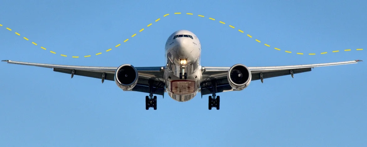 Aeroplane in flight