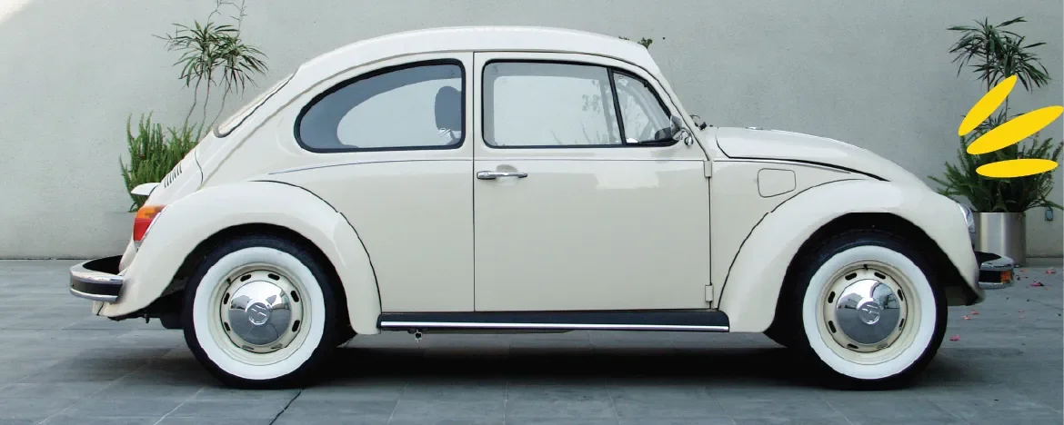 Side profile of the original Beetle