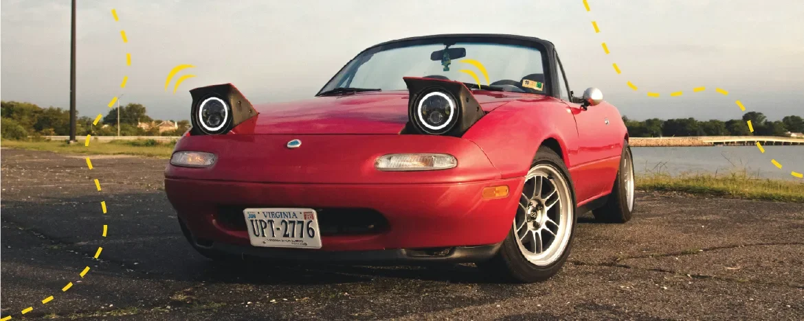 car with pop up headlights