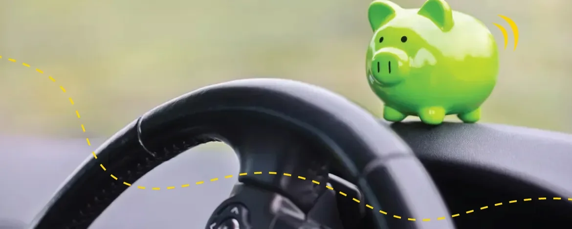 piggy bank on dashboard