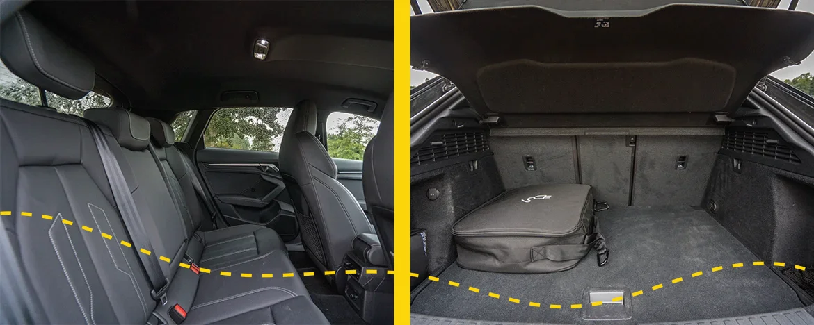 Audi A3 interior back seats and boot