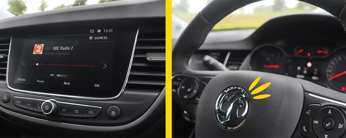 Vauxhall Crossland steering wheel and interior