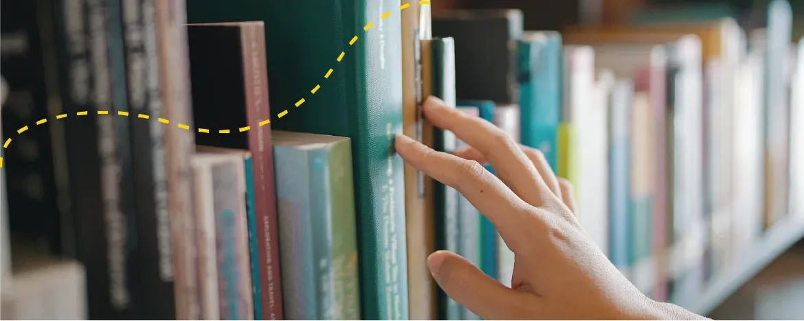 Hand searching for books