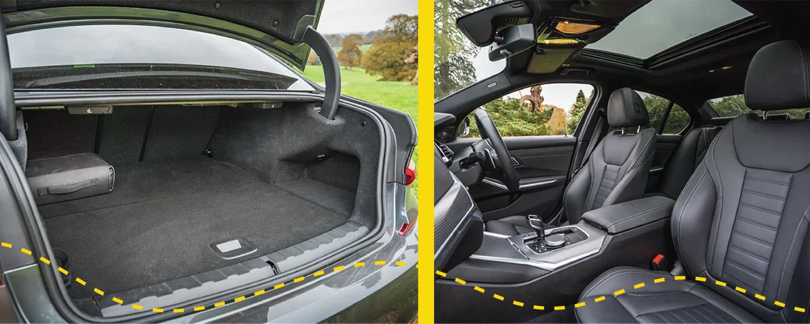 BMW 3 Series boot and seats