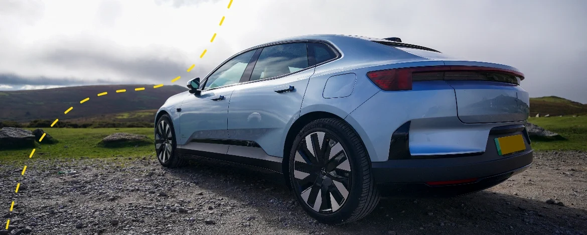 Polestar 4 on Dartmoor