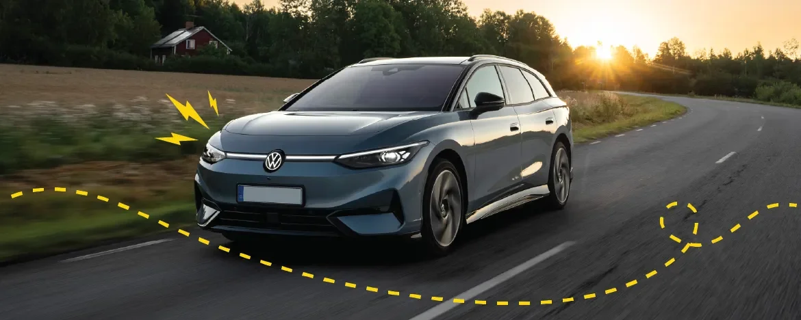 Volkswagen ID.7 Tourer with yellow accents