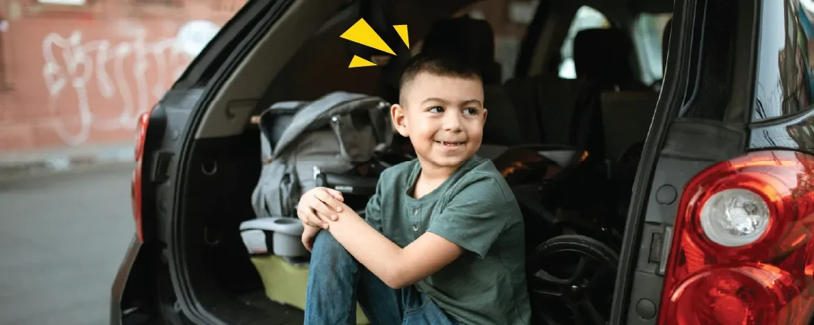 Child in boot of car