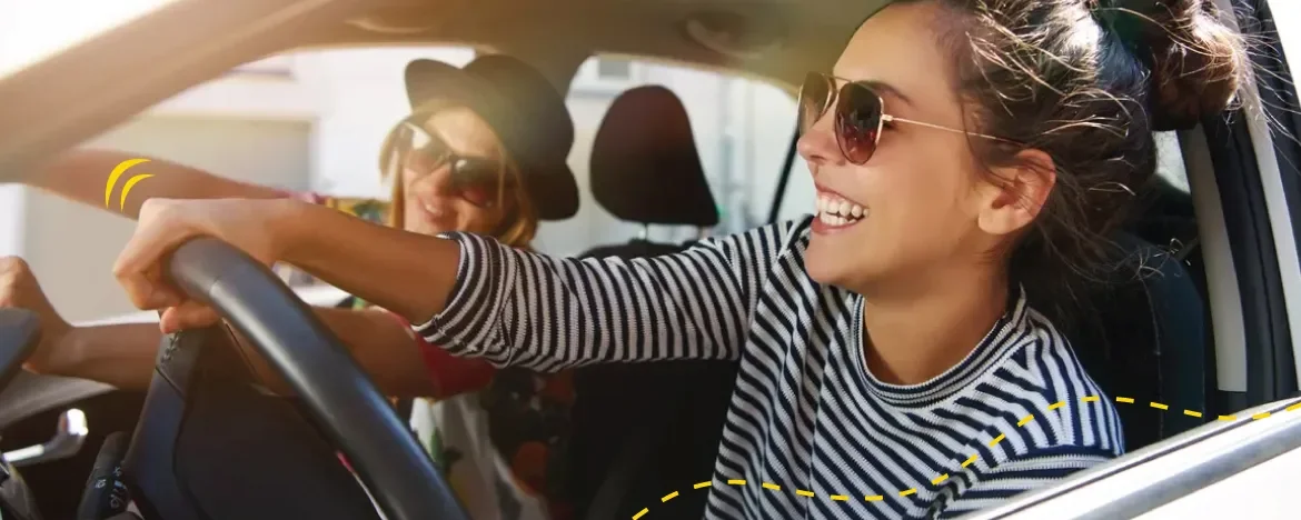 two women in car 