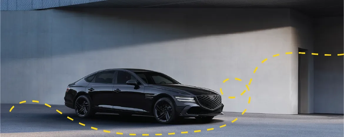 Genesis G80 with yellow accents