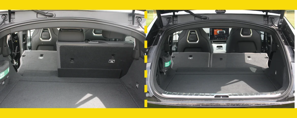 Boot space of Polestar 4 with seats down