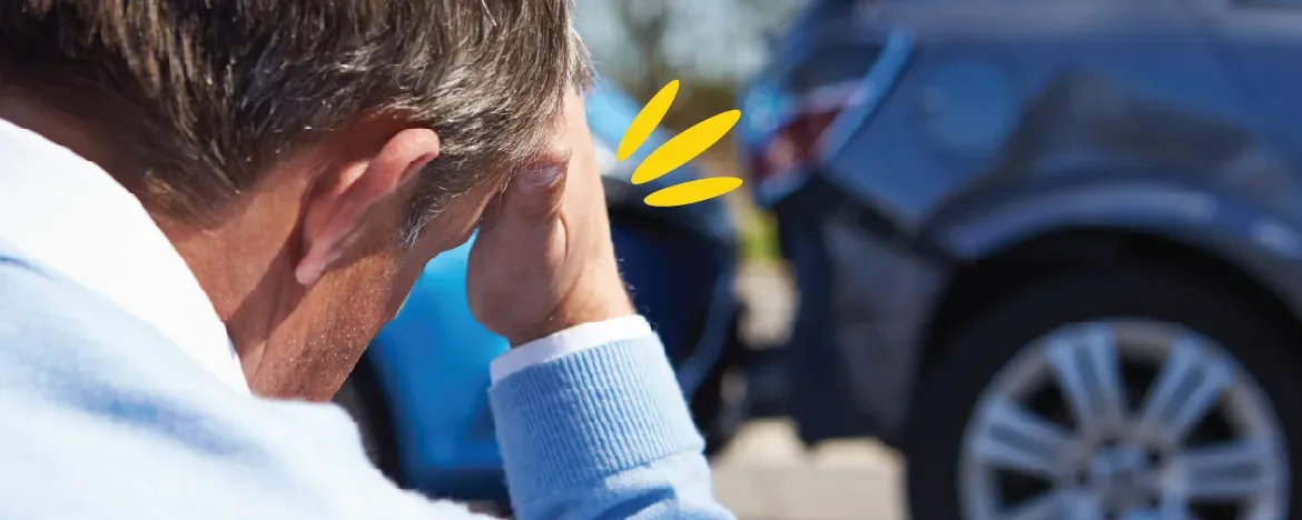 Man at collision