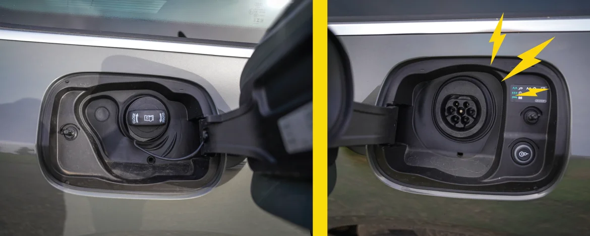 Audi a6 e-hybrid fuel and charging port
