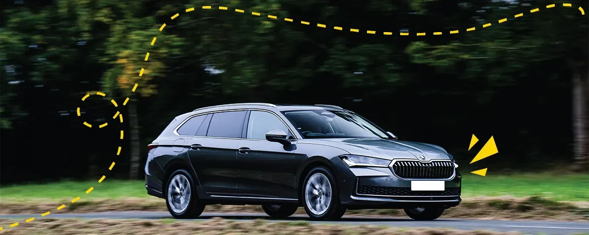 SKODA Superb estate with yellow accents