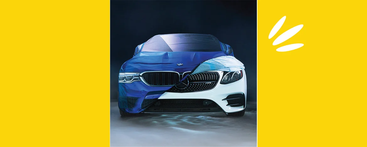 Mercedes-Benz car with a BMW overlay