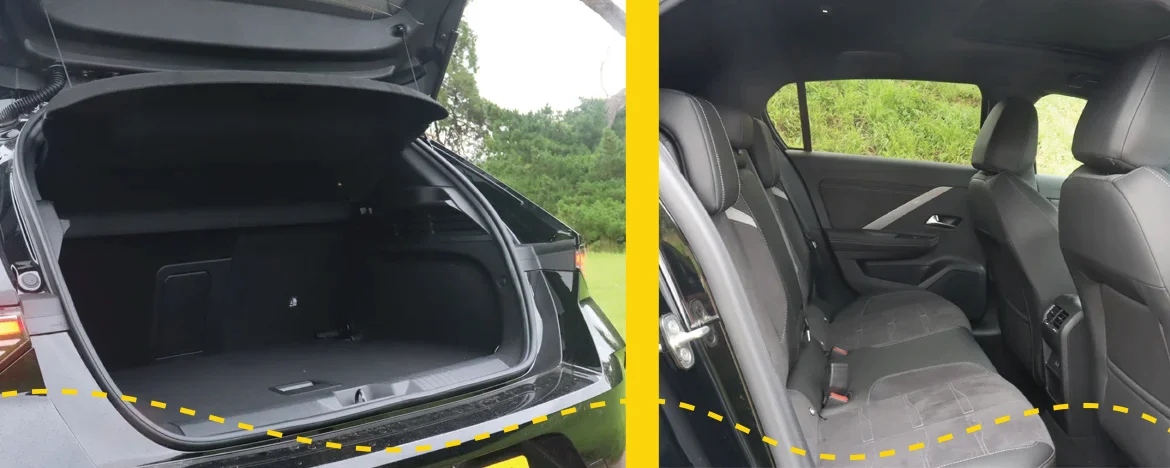 Vauxhall Astra boot and seats