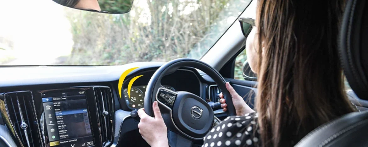 Volvo S60 interior someone driving