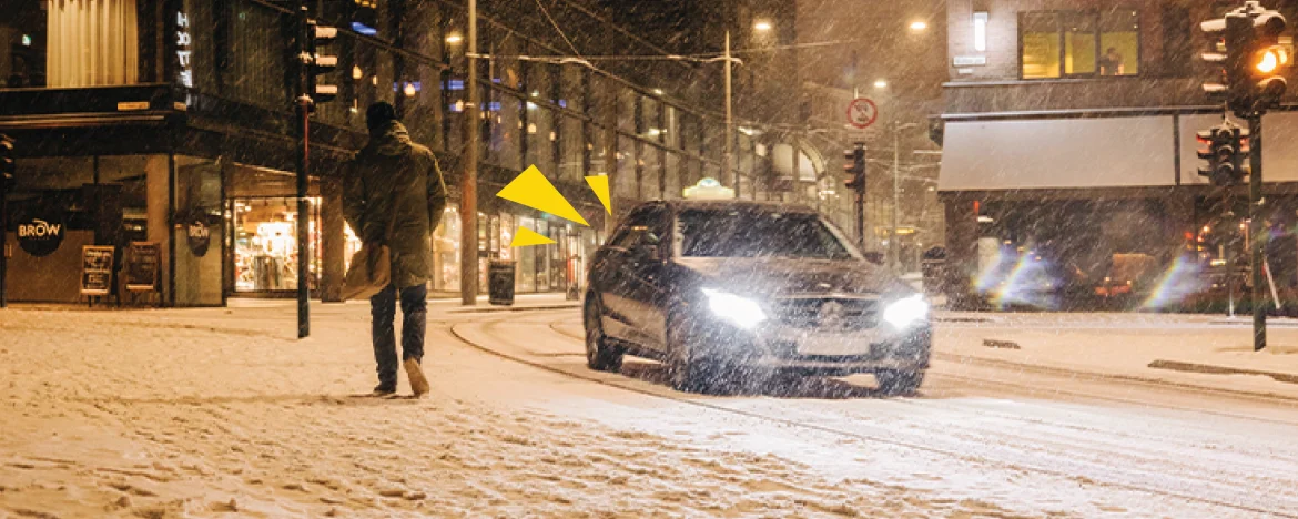 car driving in snow