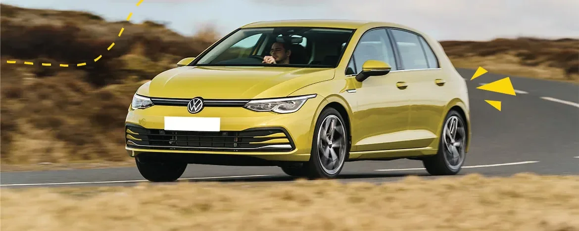 Volkswagen Golf with yellow accents