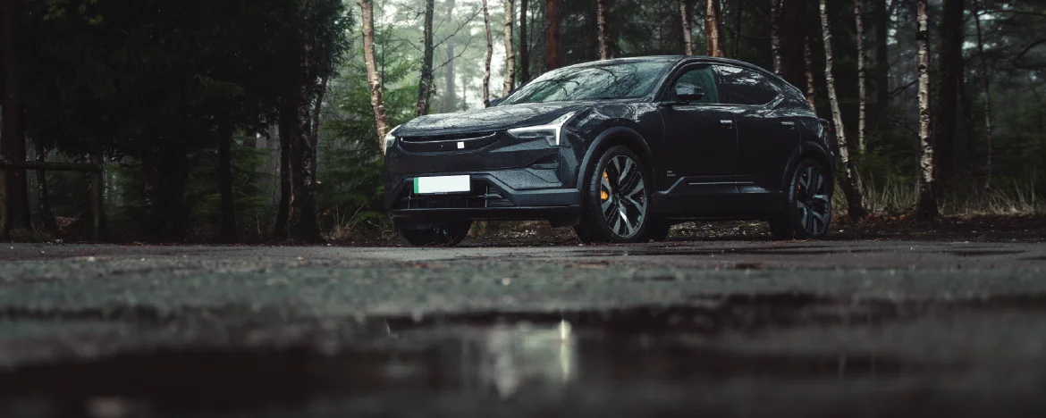 Polestar 3 in wet forest