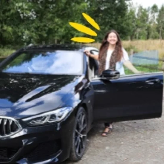 woman with bmw 8 series
