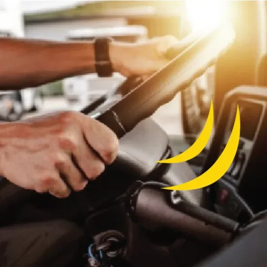 Hands on steering wheel