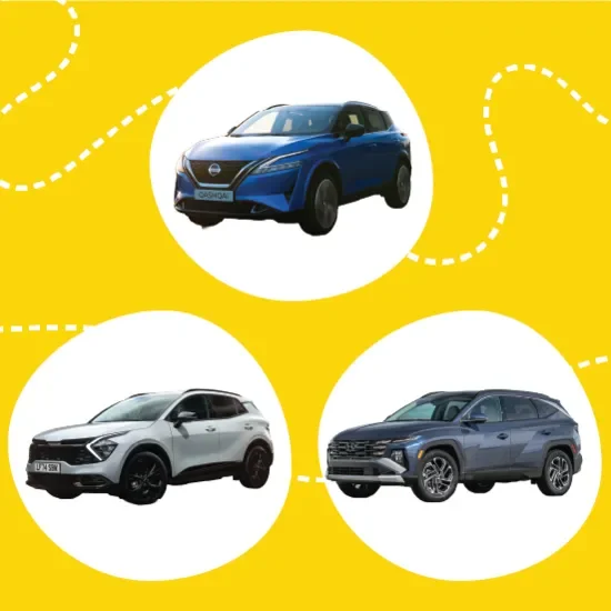 Nissan Qashqai, Hyundai Tucson and Kia Sportage