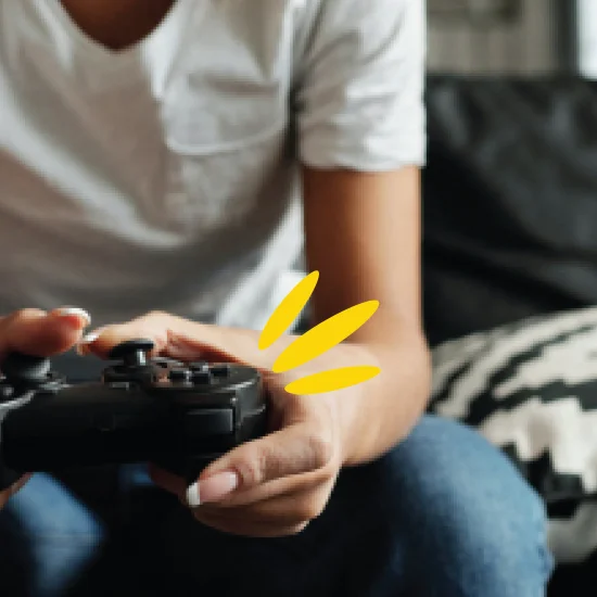Person playing games
