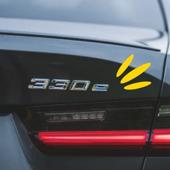 BMW 330e headlight