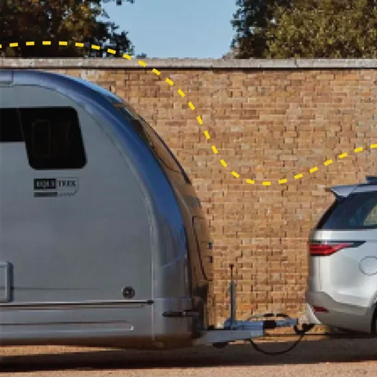 Land Rover towing trailer