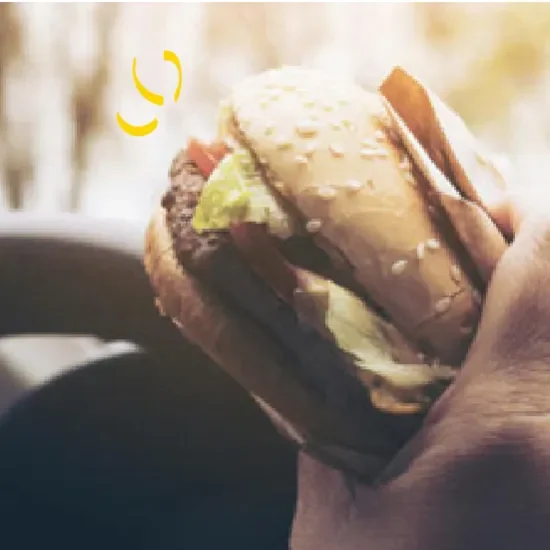 driving whilst eating a burger